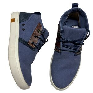 Timberland Amherst Blue Canvas Mid Top Chukka Sneakers Shoes Womens 6 Streetwear